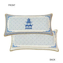 Blue chinoiserie home pagoda bolster pillowcase bedroom cushion cover