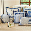 Blue chinoiserie home pagoda bolster pillowcase bedroom cushion cover