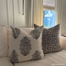 Vanya Floral Block Printed Pillow Cover | Blue, Green