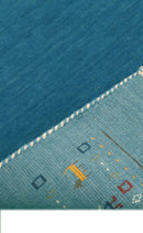 Blue Contemporary Design Hand Loomed Wool Area Rug