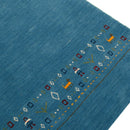 Blue Contemporary Design Hand Loomed Wool Area Rug
