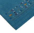 Blue Contemporary Design Hand Loomed Wool Area Rug