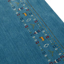 Blue Contemporary Design Hand Loomed Wool Area Rug