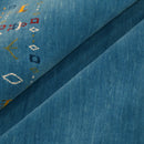 Blue Contemporary Design Hand Loomed Wool Area Rug