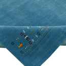 Blue Contemporary Design Hand Loomed Wool Area Rug