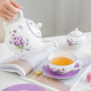 Blue dream tea set white porcelain floral dining room tableware