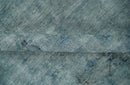 Blue Fine Hand Knotted Distressed Antique Finish 8x11 Wool Area Rug