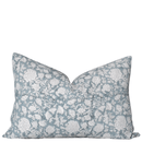 Chloe Floral Block Printed Pillow Cover | Blue | Lumbar