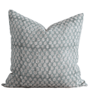 Luna Floral Block Printed Pillow Cover | Blue/Teal Green