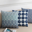 Blue floral geometric cushion cover set of 5 living room pillows