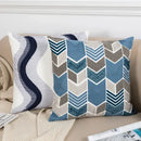 Blue floral geometric cushion cover set of 5 living room pillows