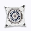 Blue floral mandala cotton pillow cover living room decor
