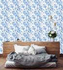 Blue Floral Pattern Wallpaper
