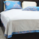 DecorBites™ Blue Satin Jacquard Queen Duvet Cover Set with Sheet & Pillowcases