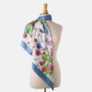 Flora - Silk Foulard - Steel Blue