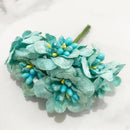 Blue flower cherry stamen berries bundle for living room decor