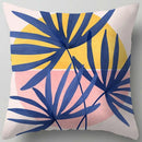 Blue flower leaves pattern cushion cover living room throw pillow