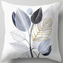 Blue flower leaves pattern cushion cover living room throw pillow