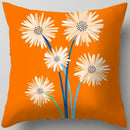 Blue flower leaves pattern cushion cover living room throw pillow