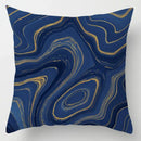Blue geometric marble throw pillows for living room decor