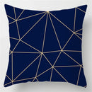 Blue geometric marble throw pillows for living room decor