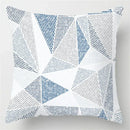 Blue geometric marble throw pillows for living room decor