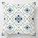 Blue geometric marble throw pillows for living room decor