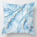 Blue geometric marble throw pillows for living room decor