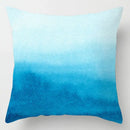 Blue geometric marble throw pillows for living room decor
