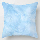 Blue geometric marble throw pillows for living room decor