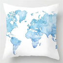 Blue geometric marble throw pillows for living room decor