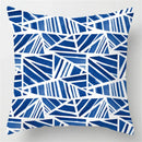 Blue geometric marble throw pillows for living room decor