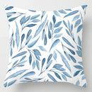 Blue geometric marble throw pillows for living room decor