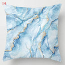 Blue geometric marble throw pillows for living room decor