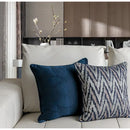 DecorBites™ Blue Geometry Jacquard Pillow Cover 45x45cm Sofa Decoration