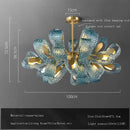 Blue glass flower ceiling chandelier for dining room