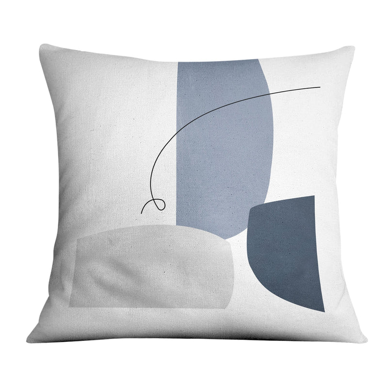 Blue Gray Abstract C Cushion