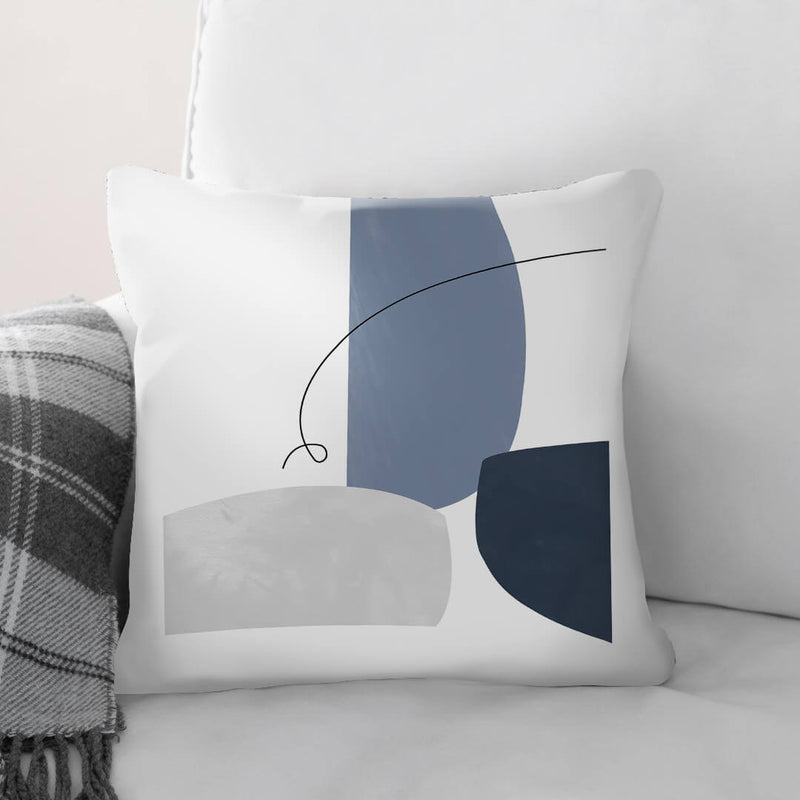 Blue Gray Abstract C Cushion