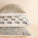 Ayla Floral Block Printed Pillow Cover | Mustard | Lumbar