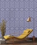 Blue Indigo Tribal Wallpaper