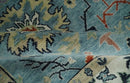 Blue, Ivory and Beige 8x10 and 9x12 Hand knotted Traditional Oushak Wool Area Rug
