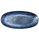 Blue kiln glazed oval ceramic sushi plate dining room serving platter
