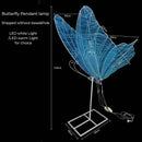 Blue lace led butterflies wedding decor for bedroom glowing wings