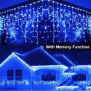 Blue LED Icicle Decorative Light with Remote Controlled Festive String Lights