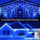 Blue LED Icicle Decorative Light with Remote Controlled Festive String Lights