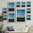 Blue leo cancer zodiac canvas art set kids room constellation prints