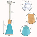 Blue matte metal pendant light with brass fixture for kitchens