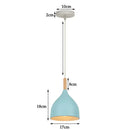 Blue matte metal pendant light with brass fixture for kitchens