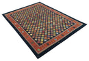 Blue Modern Geometrical Design 9x12 Hand Knotted wool Area Rug