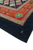 Blue Modern Geometrical Design 9x12 Hand Knotted wool Area Rug